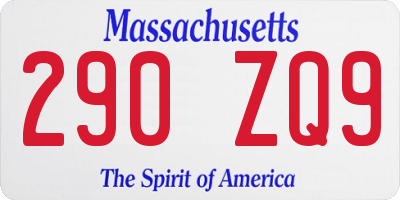 MA license plate 290ZQ9