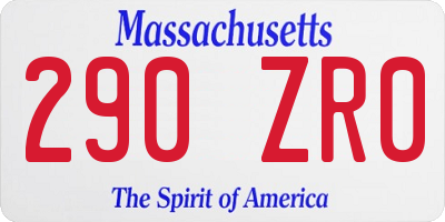 MA license plate 290ZR0