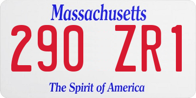 MA license plate 290ZR1