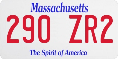 MA license plate 290ZR2