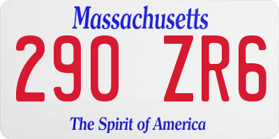 MA license plate 290ZR6