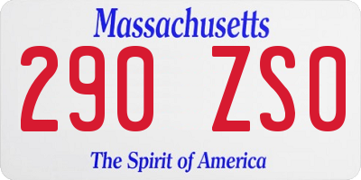 MA license plate 290ZS0