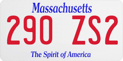 MA license plate 290ZS2