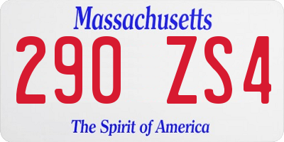 MA license plate 290ZS4