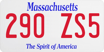 MA license plate 290ZS5