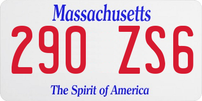 MA license plate 290ZS6