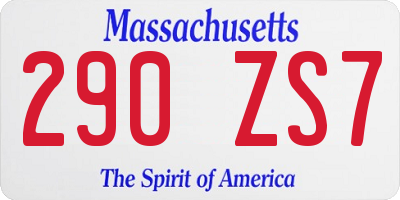 MA license plate 290ZS7