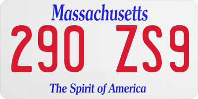 MA license plate 290ZS9