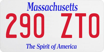 MA license plate 290ZT0