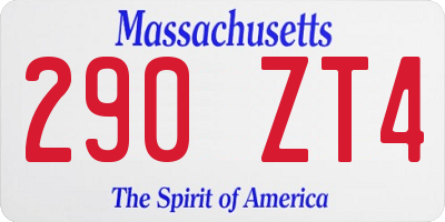 MA license plate 290ZT4