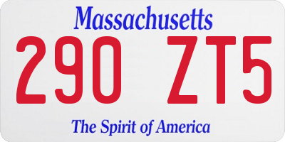 MA license plate 290ZT5