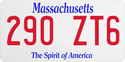 MA license plate 290ZT6