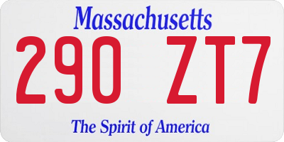 MA license plate 290ZT7