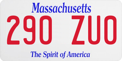 MA license plate 290ZU0
