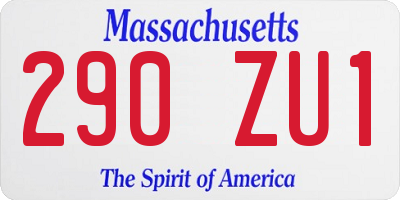 MA license plate 290ZU1