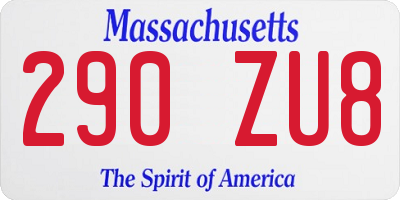 MA license plate 290ZU8