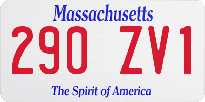 MA license plate 290ZV1