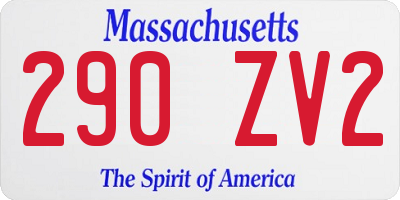 MA license plate 290ZV2