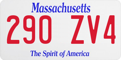 MA license plate 290ZV4