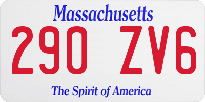 MA license plate 290ZV6
