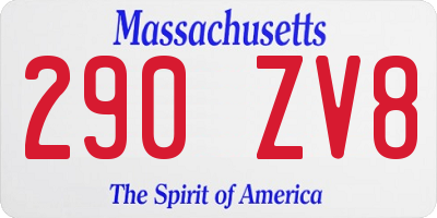 MA license plate 290ZV8