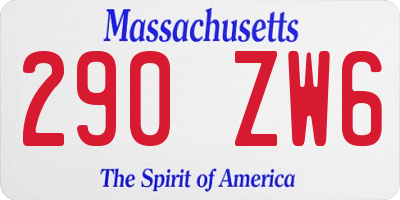 MA license plate 290ZW6