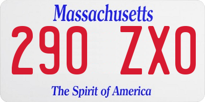 MA license plate 290ZX0