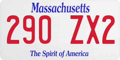 MA license plate 290ZX2