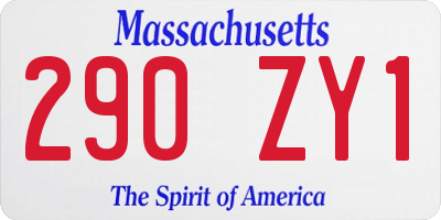 MA license plate 290ZY1