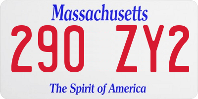 MA license plate 290ZY2