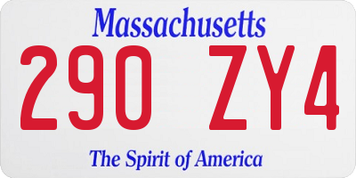 MA license plate 290ZY4