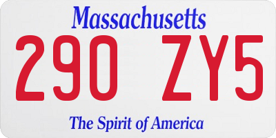 MA license plate 290ZY5