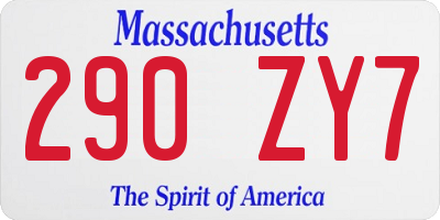 MA license plate 290ZY7