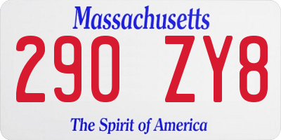 MA license plate 290ZY8