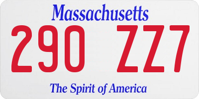 MA license plate 290ZZ7