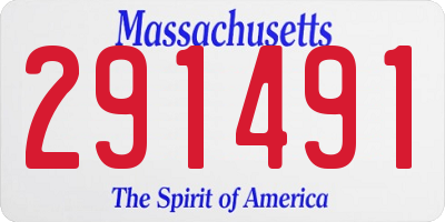 MA license plate 291491