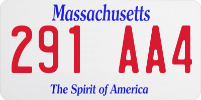 MA license plate 291AA4