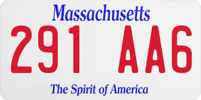 MA license plate 291AA6