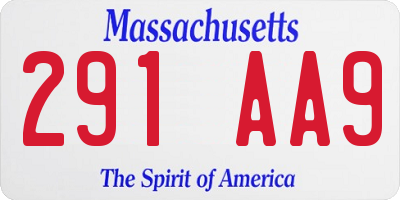 MA license plate 291AA9