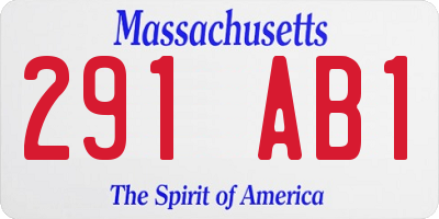 MA license plate 291AB1