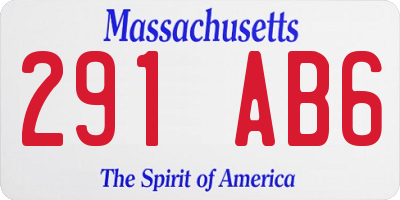 MA license plate 291AB6