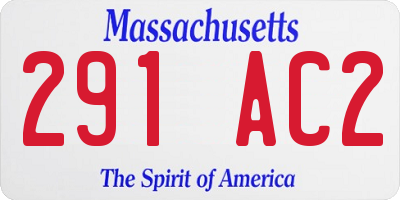 MA license plate 291AC2