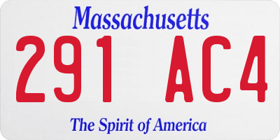 MA license plate 291AC4