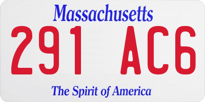 MA license plate 291AC6