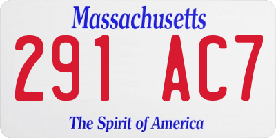 MA license plate 291AC7