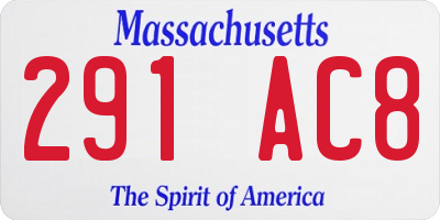 MA license plate 291AC8