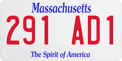 MA license plate 291AD1