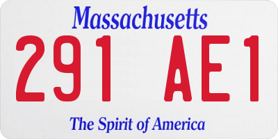 MA license plate 291AE1