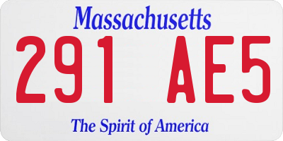 MA license plate 291AE5