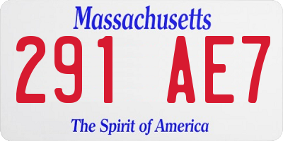 MA license plate 291AE7